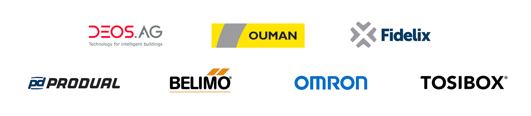 Deos, Ouman, Fidelix Produal, Belimo, Omron, Tosibox